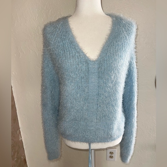 RUE21 LIGHT BLUE FUZZY SWEATER - Picture 1 of 6